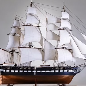 Kit de PaperCraft: modelo de papel 3D del barco USS Constitution, planos en PDF para hacer manualidades de papel, plantillas para decorar con rompecabezas