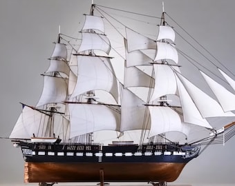 PaperCraft kit USS Constitution ship 3d paper model crafting kit PDF plans to DIY paper craft template for hobby puzzle decor