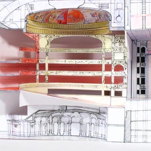 Kit de PaperCraft: Interior del Teatro de la Ópera de París, kit de manualidades con modelos de papel 3D, planos en PDF para imprimir y plantilla de manualidades de papel para hacer tú mismo, rompecabezas de pasatiempo.