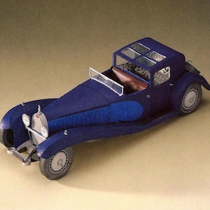 Kit PaperCraft Bugatti Royale Coupe Napoleón coche kit de elaboración de modelos de papel 3D Planes en PDF para plantilla de manualidades en papel DIY para decoración de rompecabezas de pasatiempos