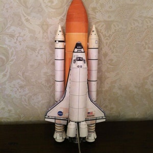 Kit de PaperCraft, nave espacial Atlantis, modelo de papel 3D, kit de manualidades, planos en PDF para imprimir, cortar y pegar, plantilla de manualidades de papel para bricolaje, pasatiempo, rompecabezas, decoración