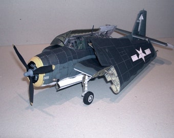 PaperCraft kit TBF Avenger airplane 3d paper model crafting kit PDF plans to print cut & glue DIY paper craft template hobby puzzle decor