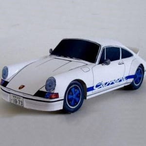 Kit de création PaperCraft, modèle 3D en papier de voiture Porsche 911 Carrera, plans PDF à imprimer et modèle créatif en papier à monter soi-même pour la décoration de puzzle de passe-temps