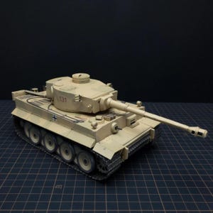 Kit de PaperCraft: Tanque Tiger I, modelo de papel 3D, kit de manualidades, planos en PDF para imprimir, cortar y pegar, plantilla de manualidades de papel para bricolaje, para decoración de rompecabezas y pasatiempos.