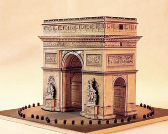 Zestaw PaperCraft Łuk Triumfalny Paryż, plany tworzenia modeli papierowych 3D w formacie PDF, szablon DIY