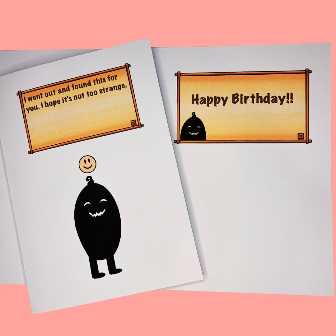 Stardew Valley Krobus Happy Birthday Greeting Gift Card for Video Gamer