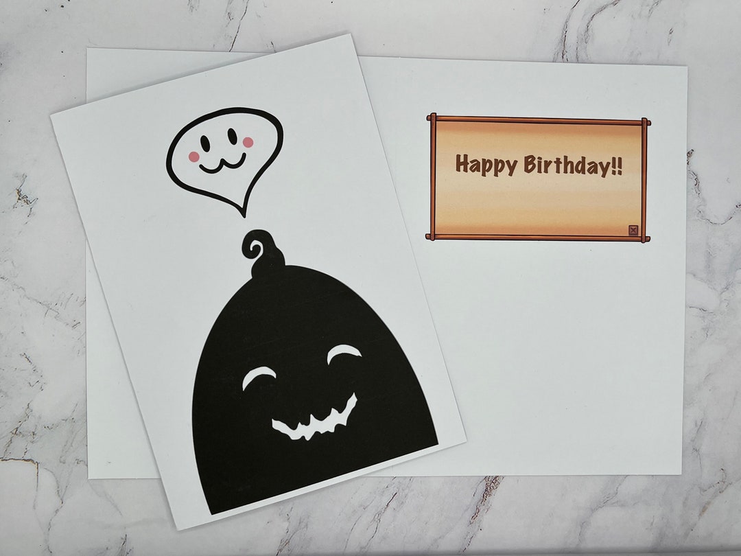 Cute Krobus Happy Birthday Greeting Gift Card for Stardew Valley Fan