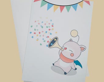 Moogle Birthday Card: Gamer Gift for Final Fantasy Fans
