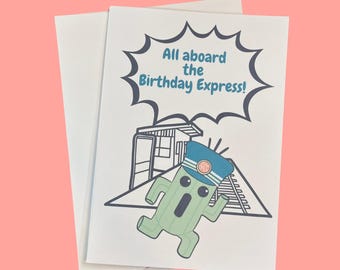 Cactaur Birthday Card: Gamer Video Game Art
