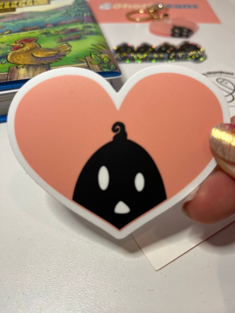 Krobus Pink Heart Vinyl Stickers Stardew Valley Gift for Video Gamers