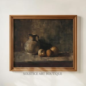 Moody Kitchen Art Print | Vintage Oil Painting | Fruit Still Life | Solstice Art