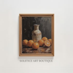 Moody Kitchen Art Print | Vintage Oil Painting | Fruit Still Life | Solstice Art