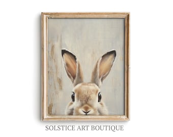 Cute Easter Bunny Digital Downloadable Print | Classic Antique Vintage Easter Rabbit Print | Solstice Art Boutique