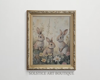 Classic Easter Bunny Digital Print | Vintage Antique Easter Rabbit Print | Solstice Art Boutique