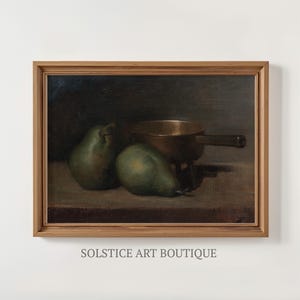 Moody Kitchen Art Print | Vintage Oil Painting | Fruit Still Life | Solstice Art Boutique