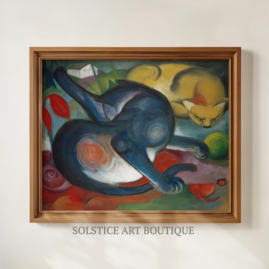 Eclectic Cats Painting Digital Print | Abstract Cat Art | Modern Wall ...