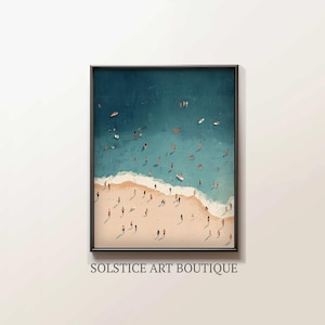 Vintage Retro Stranddruck | Ocean Beach Retro Poster | Wandkunst | Strand herunterladbare Druck | Abstrakte Wandkunst | Zeitgenössischer Kunstdruck