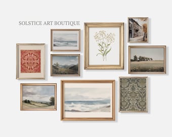 Conjunto de arte de pared de galería vintage imprimible / Impresiones antiguas Decoración estética cálida DIGITAL / Solstice Art Boutique