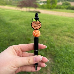 Handmade Silicone Beaded Pen - Cute Beaded Pen - Just Peachy Beaded Pen - Orange Silicone Beaded Pen - Gift for Her - Handmade Gift