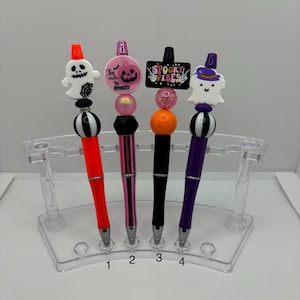 Handmade Silicone Beaded Halloween Pens - Cute Beaded Pens - Beaded Pens for Halloween - Beaded Pens