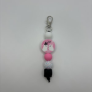 Handmade Silicone Beaded Halloween and Ghost Keychain - Halloween Keychain - Ghost Keychain - Cute Halloween Keychain