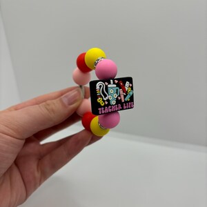 Handmade Silicone Beaded Teacher Life Cup Charm - Cute Teacher Cup Charm - Cup Charm for Teachers - Cup Accessory - Teacher Gift
