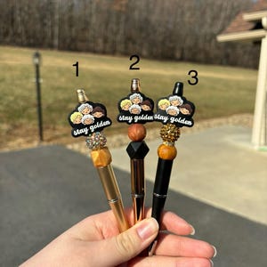 Silicone Beaded Golden Girls Pens - Cute Beadef Black Ink Pens - Golden Girls Fan Pens - Cute Writing Pens - Beaded Pens