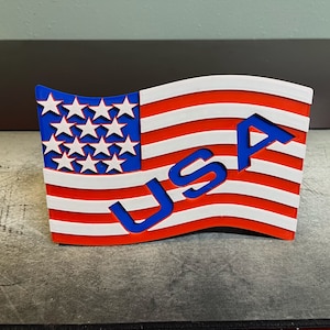 American Flag with USA text Hitch Cover - standard truck hitch size (2&quot;x2&quot;)