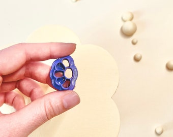 Tagliapasta per pasta polimerica a forma di mezzo fiore | Tagliapasta a molla | Stampo per argilla | Tagliapasta per orecchini | Tagliapasta per fiori