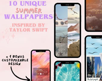 Fondos de pantalla de verano para móvil de Swiftie 10+1 GRATIS - Fondos inspirados en la estética de Swiftie Pantalla de bloqueo Fondos de pantalla de verano para iPhone de estilo femenino