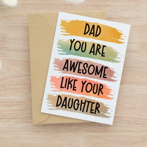 Carte d'anniversaire pour papa d'une fille Carte de joyeux anniversaire pour papa Carte de voeux d'anniversaire drôle pour papa Carte d'anniversaire géniale comme votre fille