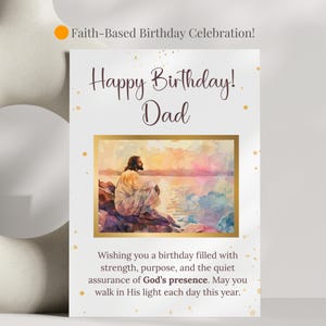 Christian Birthday Card For Dad Faith-Based Card With Jesus Religious Greeting Card For Father Birthday Card For Dad Faith Card For Dad Gift