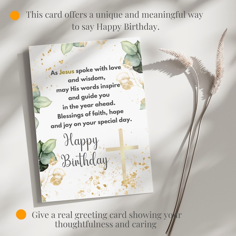 Religious Birthday Card for Her Christian Floral Birthday Card Faith ...