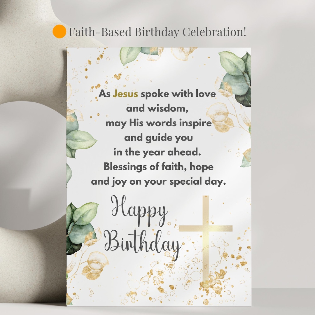 Religious Birthday Card for Her Christian Floral Birthday Card Faith ...