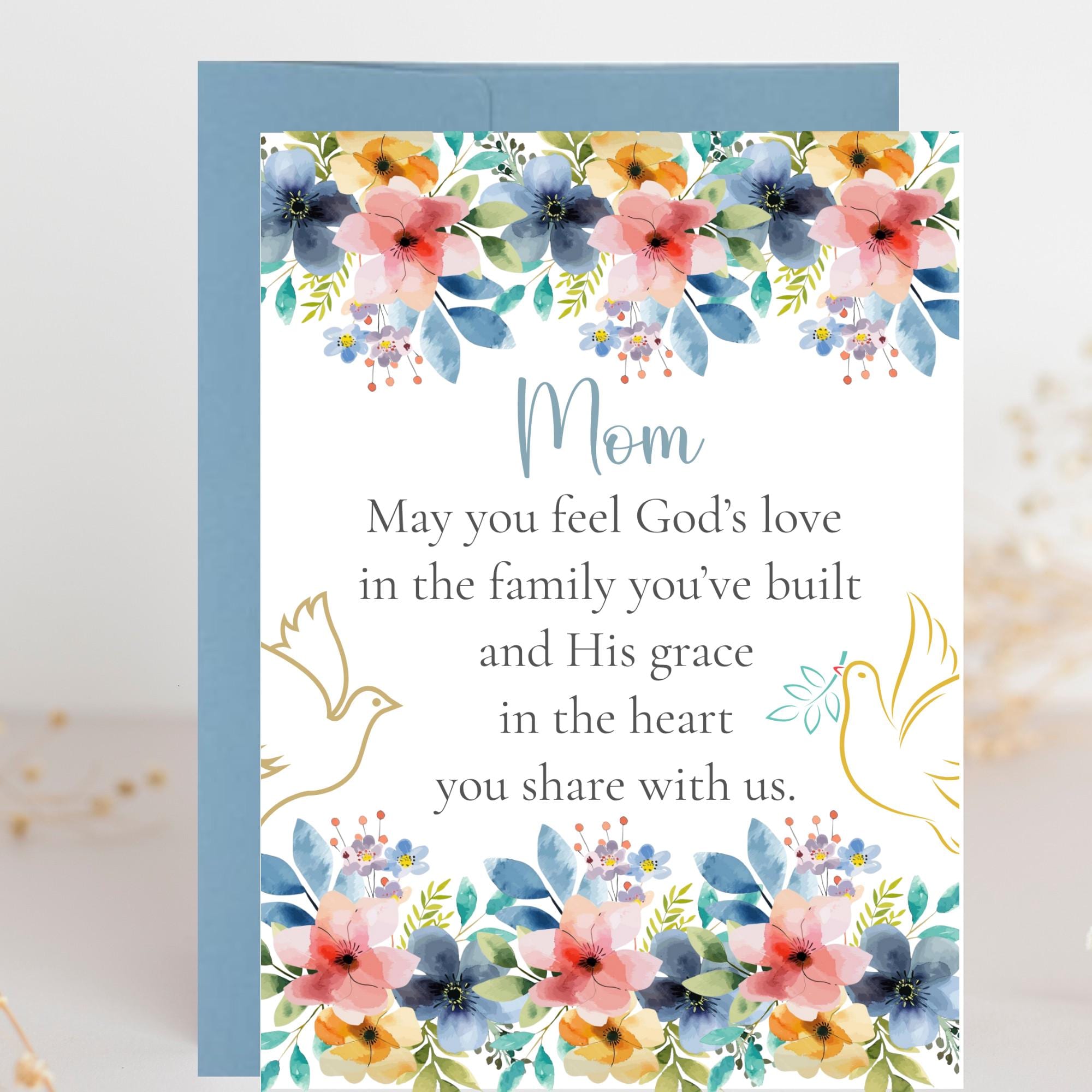 Religious Mother’s Day Card for Mom Christian Floral Card for Mom Faith ...