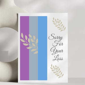 Désolé pour votre perte Carte de condoléances élégante Message sincère deuil Perte Funérailles Une pensée pour vous Souvenir de deuil Cadeau