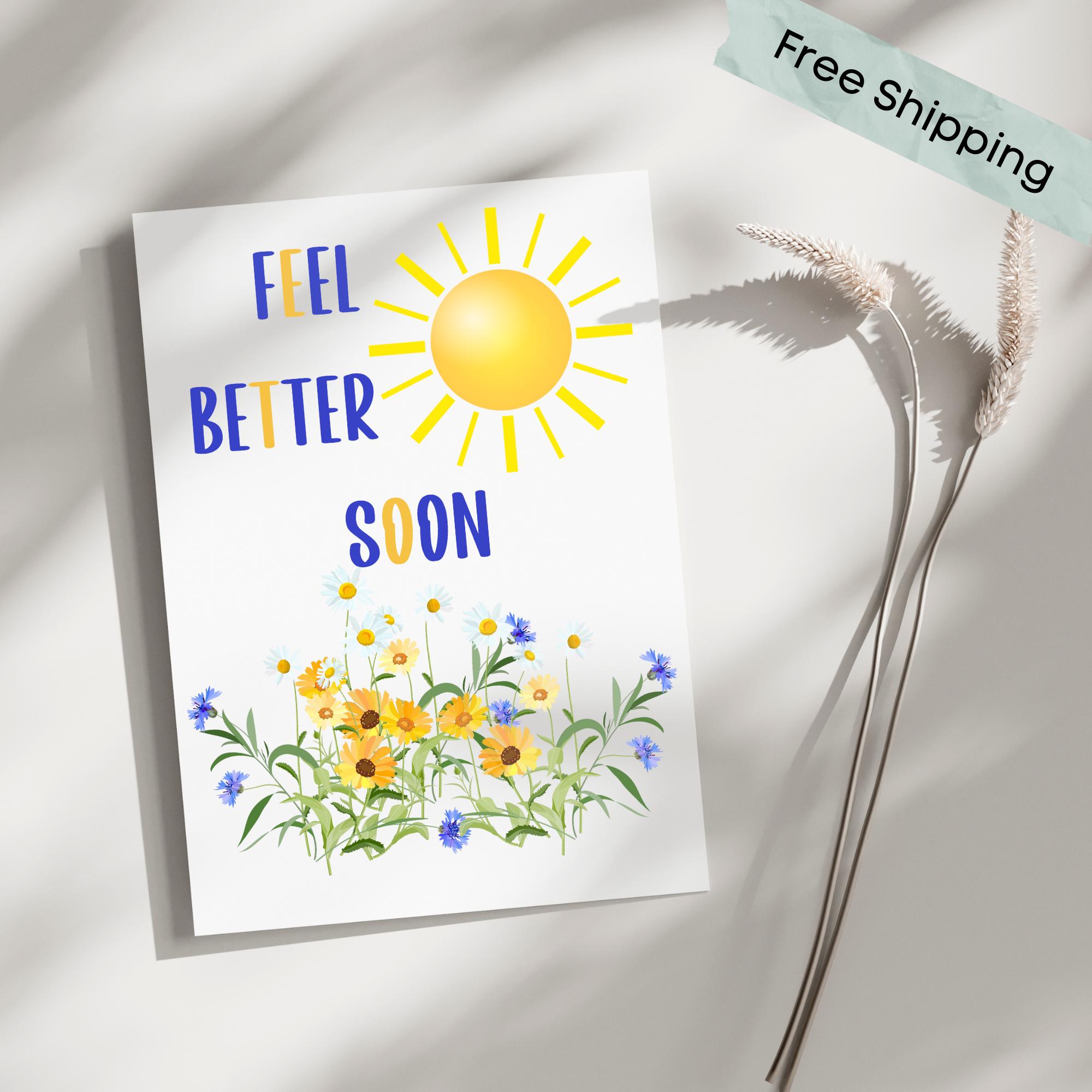 Get Well Soon Greeting Card Feel Better Soon Card Thinking of You Card ...