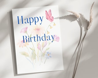 Happy Birthday Card Birthday Greeting Card For Best Friend Floral Card Birthday Card For Wife Pretty Birthday Card Special Birthday Card