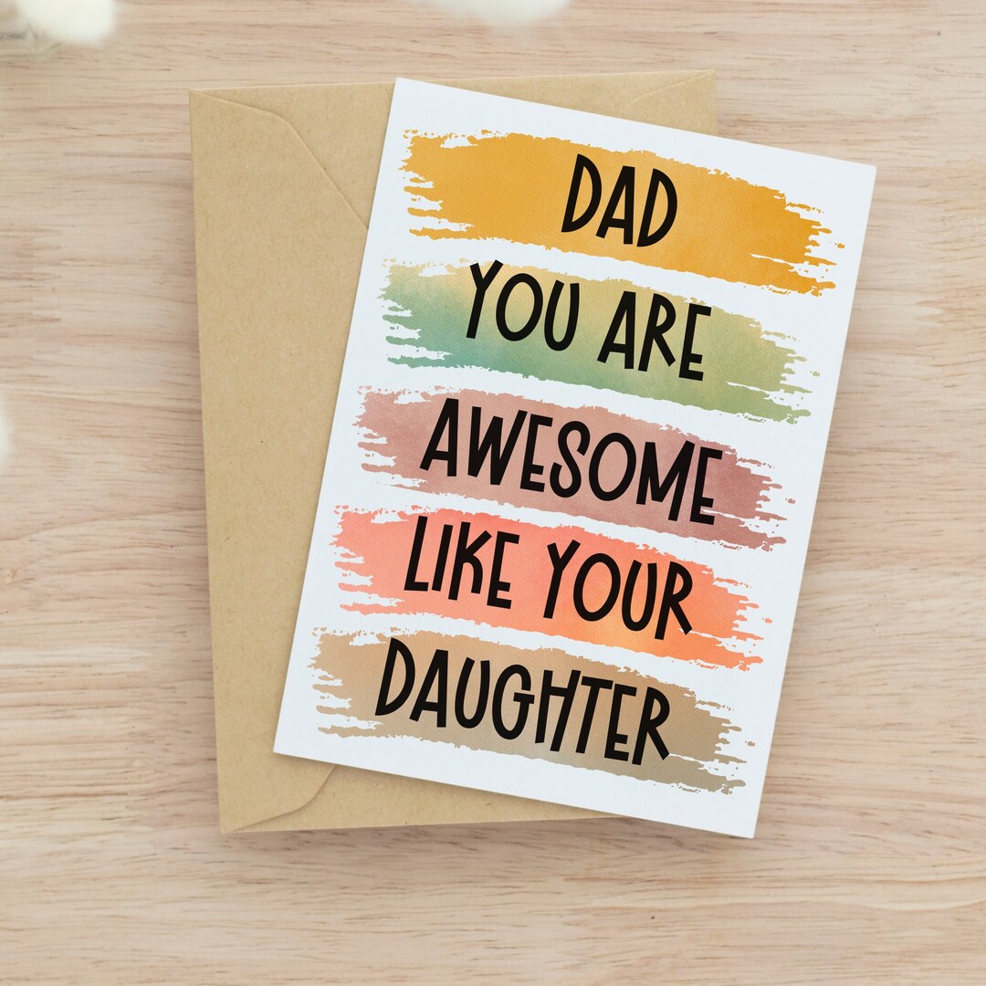 Birthday Card for Dad From Daughter Happy Birthday Card Dad Funny ...