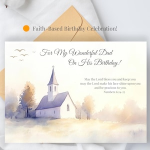 Christian Birthday Card for Dad Religious Dad Birthday Card Faith Based Card Scripture Birthday Card For Dad Vintage Christian Card For Dad