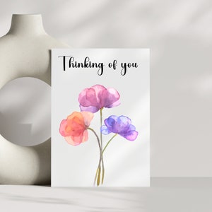 Carte Thinking Of You Carte de voeux réconfort Carte faite main sentiment pour un ami Carte d'ondes positives Carte J'aime ta carte Tu me manques