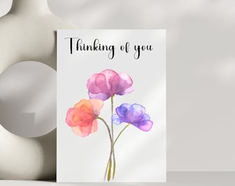 Thinking of You Card Comfort Greeting Card Sentiment Handmade Card