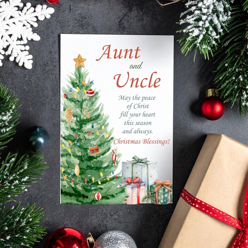 Christmas Card for Aunt and Uncle Religious Christmas Card Relatives ...