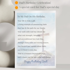 Religious Birthday Card For Dad From Daughter Christian Dad Birthday Faith-Based Birthday Card  From Son Christian Birthday Wishes Dad Gift