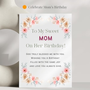 Christian Birthday Card For Mom Faith Based Greeting Card Scripture Card for Mom Card For Religious Mom Birthday God Card Mom Jesus Card