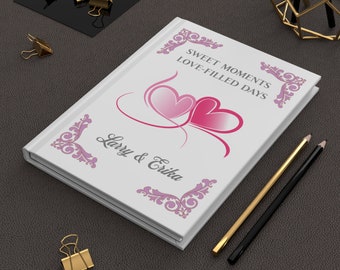 Valentine's Day Personalized Journal Romantic Custom Notebook Blank Hardcover Notebook Gift Custom Gift For Her Love Themed Diary