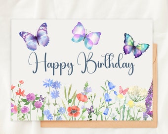 Happy Birthday Card Birthday Greeting Card For Best Friend Floral Card Birthday Card for Wife Pretty Birthday Card Special Birthday Card