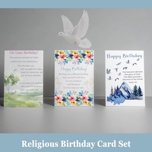 Religious Birthday Card Set of 3 Christian Birthday Cards Faith Based Card Bundle Scripture Bible Verse Birthday Cards Gift For Friends