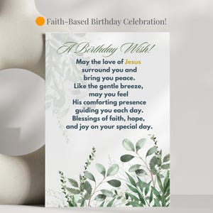Faith Based Birthday Card for Her Christian Floral Birthday Card Faith Based Birthday Gift Scripture Greeting Card for Women Religious Gift