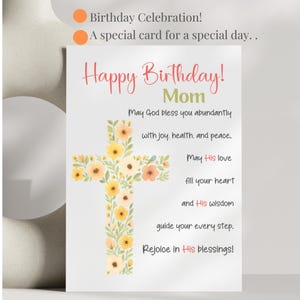 Christian Birthday Card Faith Based Birthday Card Bible Birthday Card Spiritual Happy Birthday Card For Mom Inspirational Birthday Card